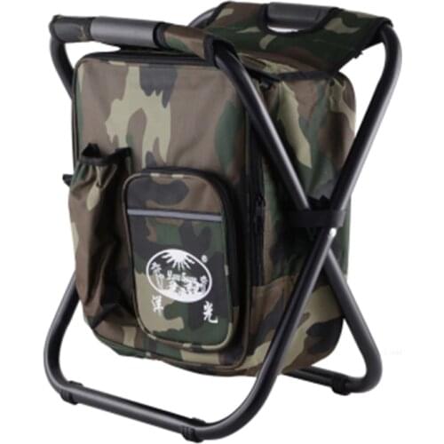 Seat Oxford Cloth Lightweight 3 In 1 Outdoor Portable Multifunctional Foldable Cooler Bag Chair Backpack Fishing Stool Chair