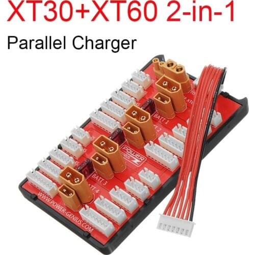 2 IN 1 PG Parallel Charging Board XT30 XT60 Plug Supports 4 Packs 2-6S Lipo Battery For RC Models Spare Part DIY Tools
