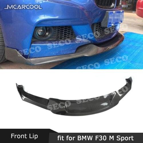 For BMW 3 Series F30 F35 M Sport 2012-2018 MAD Style Front Bumper Lip Spoiler Carbon Fiber Head Shovel Foglamp Eyelids Aprons