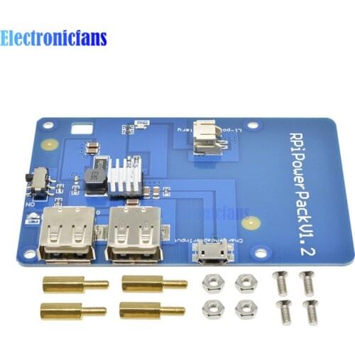 Raspberry Pi 3 Lithium Battery PowerPack Expansion Board Dual-USB Mobile Power Supply Charging Module 5V 1A For Raspberry Pi 3