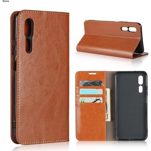 Deluxe Wallet Case For ZTE AXON 10 Pro / AXON10 Pro 5G 6.47" Genuine Cow Leather Case Flip Cover Real Skin Phone Bags