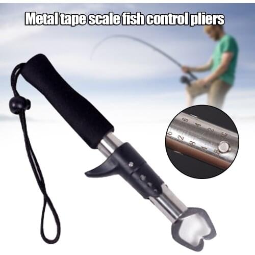 New Control Fish Clamp Device Stainless Steel Fishing Lip Grip Holder Grabber Pliers with Weight Scale Ruler Drop Shipping