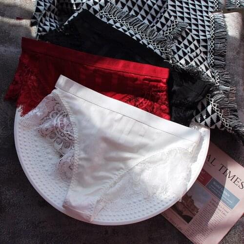 Embroidery Sexy Lace Women Panties Temptation High-waist Briefs Thong Transparent Lingerie Hollow out Underwear Female G String