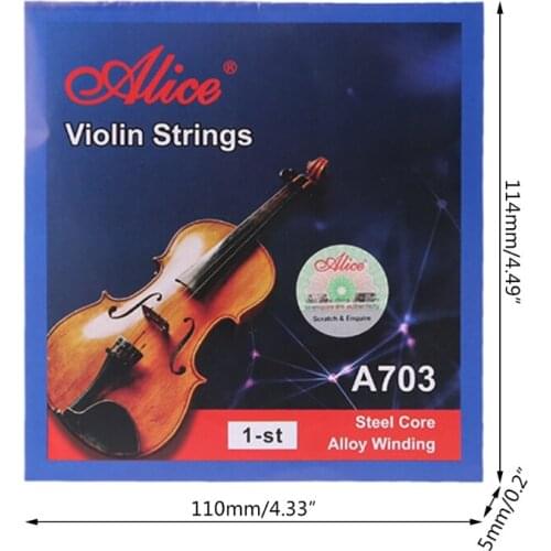 Alice A703 Violin Strings for full size 1/8 1/4 1/2 3/4 4/4 E56D