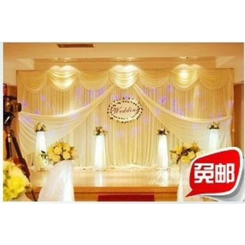 Wedding stage decoration wedding backdrops 3x6 Meters Ice Material Soft Wedding Backdrops Wedding stage decor