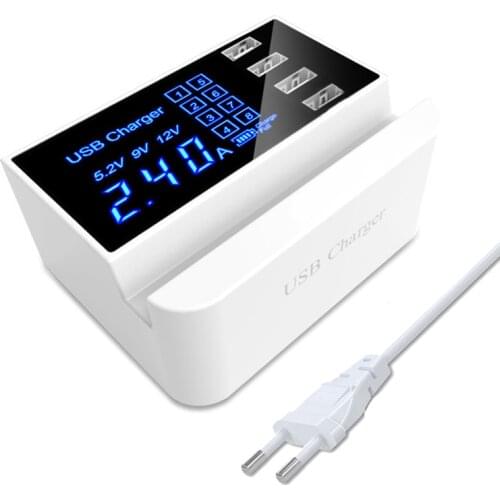 4 USB Ports Smart Charger For iPhone XS Max XR X 7Plus 8Plus Fast Charging Phone Charger Wall Travel Charger Power Adapter