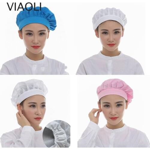 High qualityUnisex Elastic Buckle Mesh Caps Cloth Caps Kitchen Restaurant Hotel Bakery Waiter Chef Breathable Workshop Cap 2019