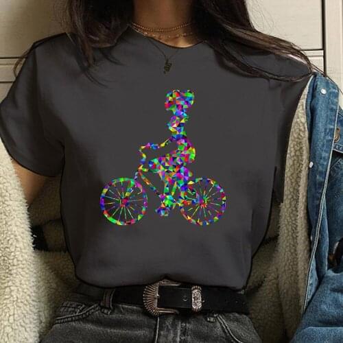 WomenS Bicycle Printed T Shirt Women T-shirt Tops Tee Short Sleeve Tshirt Female Tshirts TX8152