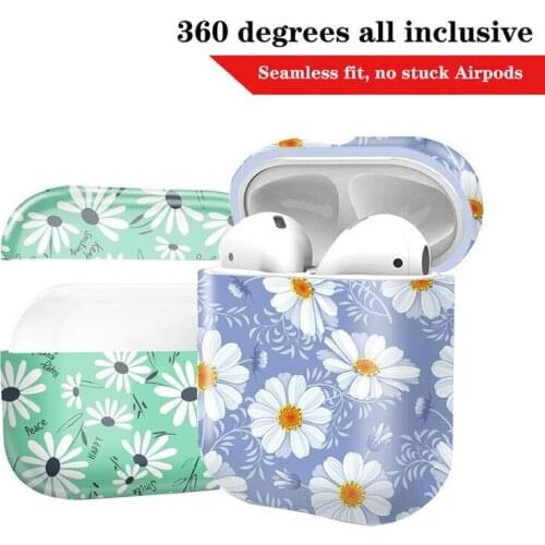 Hard PC Floral Art Flower Earphone Case For Apple Airpods 2 1 Bluetooth Headset Case Cover For Apple Air Pods Charging Box