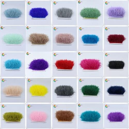 1meters High Quality Real Ostrich Feather Trims 8-10cm for Skirt/Dress/Costume Ribbon Feather Trimming DIY Party Craft