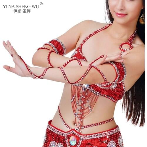 11 Colour Est Belly Dance Accessories 1piece/1 Pair Stretch Cross Strap Adjustable Sequins Belly Dance Armband Women New