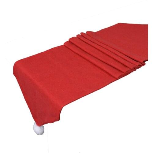 1PCS Christmas Table Runner Mat Tablecloth Christmas Flag Home Party Decor Red Table Runners Weding Decoration chemin de tabl