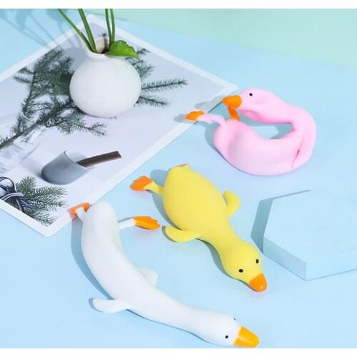 1PC Fun TPR Cartoon Duck Stress Relief Squeeze Decompression Squish Toy Animal Antistress For Children Adult Gifts Random