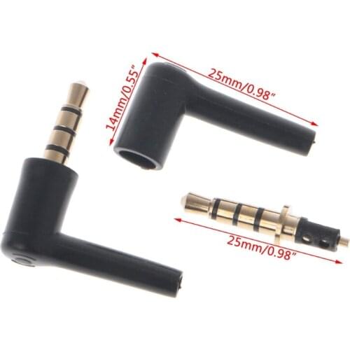 10 Pcs Gold Plated 3/4 Pole 3.5mm 90° Male Stereo Headphone Mini Jack Plug Audio