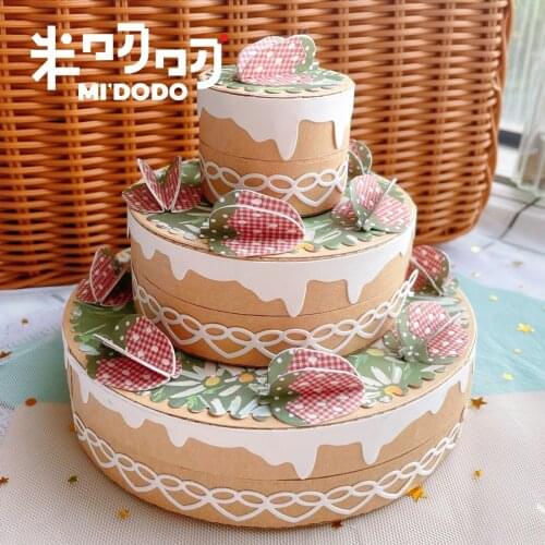 3 size 3D Cake Cutting Dies 2021 for Scrapbooking Dies Memory Paper Craft Midodo New Metal Cutting Dies