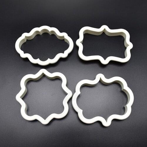 4Pcs/Lot Cookie Mold Fondant Decoration Mold Injection Molding DIY Baking Plastic Utensils Cake Tool Set