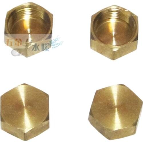 5PCS 3/4" Female Threaded Pipe Head Brass Plug Pipe Cap Cover Fittings