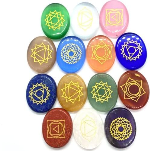 7Pcs/bag of Natural Gemstone Beads for Divination Chakra Stone Carving Crystal Rune Stone for Jewelry Making Healing Stone