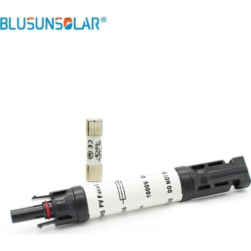 BLUSUNSOLAR 20PCS/LOT Quality Waterproof IP67 Solar Panel PV Connectors With 10x38 In-line Fuse Holder