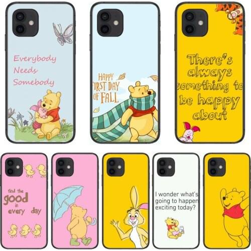 Phone Case Disney Bear Winnie Style Phone Case cover For iphone 12 pro max 11 8 7 6 s XR PLUS X XS SE 2020 mini black cell sh