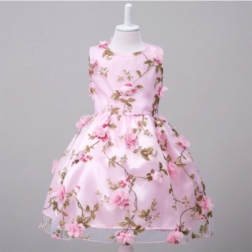 Children Classic Chiffon Dresses Flower Girl Bowknot Dresses