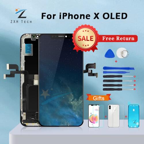 AAA+++ For iPhone X OLED With 3D Touch Digitizer Assembly No Dead Pixel LCD Screen Replacement Display For iPhoneX LCD with Gift