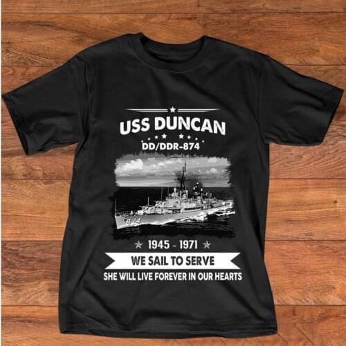 Navy Veteran Proud -USS Duncan DD/ DDR 874 Photo Printed T-Shirt. Summer Cotton Short Sleeve O-Neck Mens T Shirt New S-3XL