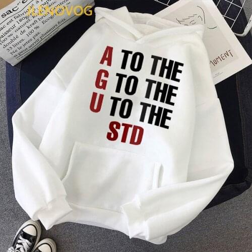 Agust D To The Letter Print Hoodies Women Korean Style Clothes Vogue Hip Hop Sweatshirt Femme Kawaii Clothing Kpop Tracksuit