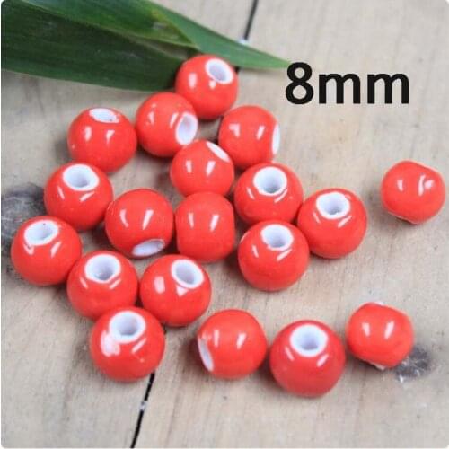 2017 new On sale 8/10/12mm 50pcs Red Blue Porcelain Ceramic Round Beads,Spacer beads Free shipping YS0036