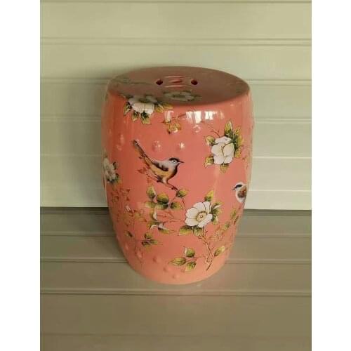 Classical Jindezhen dressing ceramic garden stool Chinese ceramic drum stool bathroom decorative ceramic stool