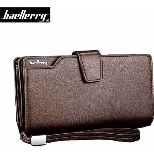 Baellerry Top quality Leather Wallet Classic Design Long Zipper Men Wallets With Card Holder Casual Male Clutch Coin Purse