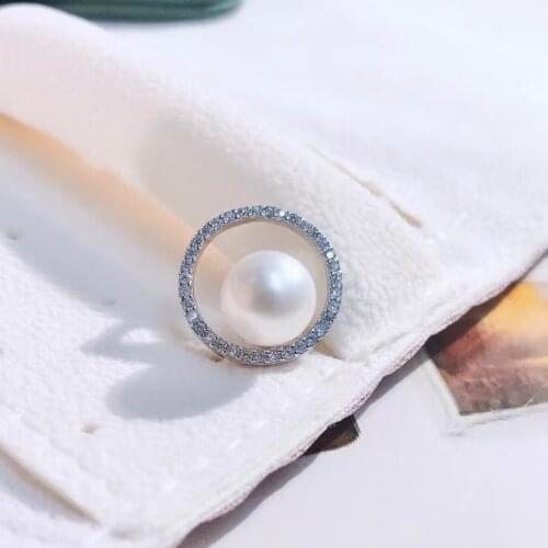 Circle 925 Sterling Silver Pendant Base Settings Mountings Findings Parts for Pearl Crystal Jade Agate Beads Stones 5pcs/lot