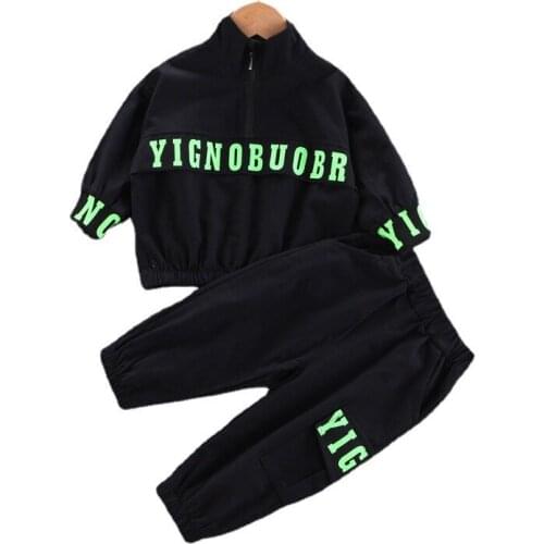 New Spring Children Girls Clothes Baby Boys Letter Jacket Pants 2Pcs/sets Autumn Kids Toddler Clothing Infant Cotton Sportswear