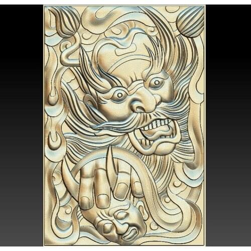 3d STL Model for CNC Router 3D Printer Artcam Aspire Bas Relief_Chinese Evil ghost King decor relief（STL file