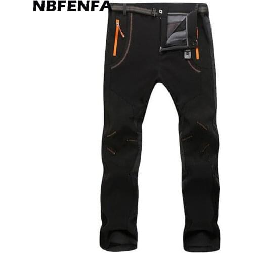 Men Winter Pants Fleece Warm Waterproof Outdoor Sport Trousers Fashion Windproof Hiking Camping Jogger Pant Male Clothing LX040