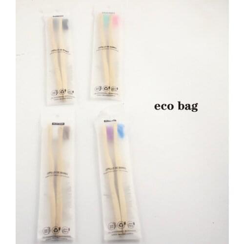 2Pcs/Set Eco Bag Packing Flat Handle Travel Environmentally Eco Friendly Adult Women Men Bamboo Toothbrush Kit For Home Travel