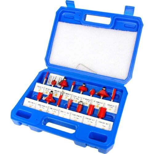 Router Bit Set of 15pcs 1/4 Inch Shank Carbide Tipped Woodworking Tool Set with Plastic Case