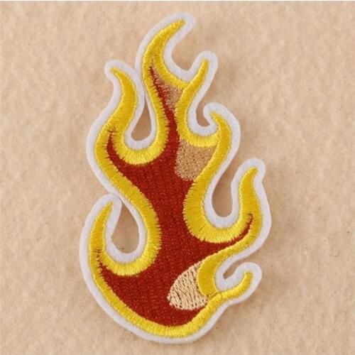 Clothing diy embroidery iron on patch deal with it cartoon sea fire biker patches for clothes cute stickers fabric free shipping