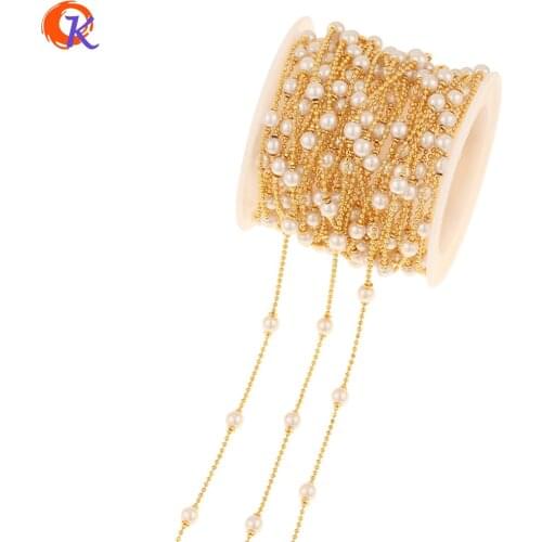 Cordial Design 3M/Lot Genuine Gold Plating/Jewelry Accessories/Imitation Pearl Chain/Hand Made Chain/Earring Findings/DIY Making