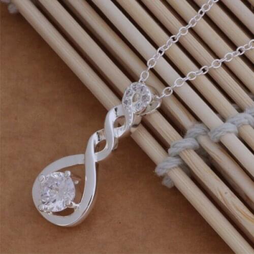 AN058 stearling silver color color Necklace silver color color fashion jewelry pendant heart stone /ascajjja adaaiuha