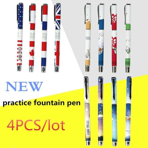 4PCS/lot New Student writing practice fountain Pen student reward 0.38mm Nib cute and good quality