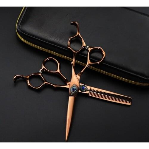 Professional japan 440c steel 6 '' Retro Phoenix hair scissors cutting barber tools haircut thinning shears hairdresser scissors