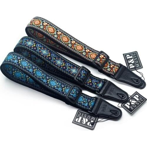 Acoustic Electric Guitar Strap Embroidered National Style Adjustable Shoulder For Acoustic Classical Guitar Bass Guitars Part