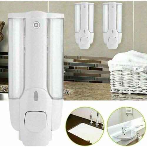 Self Adhesive Soap Dispenser Wall Mounted Manual Soap Dispenser Bathroom Shower Gel Liquid Shampoo Dispenser Holder