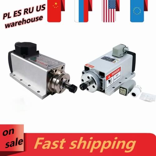 EU CNC Machine Tool Spindle 1500w 1.5kw 24000RPM 400hz ER11 air cooling spindle motor 3 phase input +7 pcs ER11 collets 1-7mm