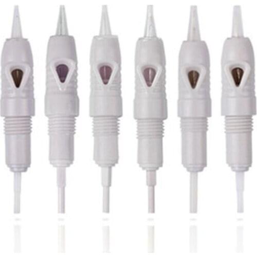 Tattoo 100pcs Sterilized 8mm Screw Gray Tattoo Cartridges Tatto Needles For Lips Eyebrow Eyeliner Permanent Makeup Microblading