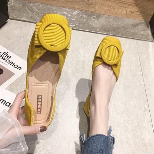 Square toe casual and comfortable flat-bottomed large size 40 single shoes spring new all-match shallow temperament womens shoe