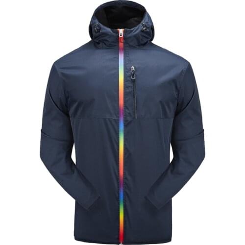 Unisex Waterproof Jacket Lightwight Hooded Windproof Rain Jacket with Mesh Linning for Outdoor Hiking Camping Trekking Clothing