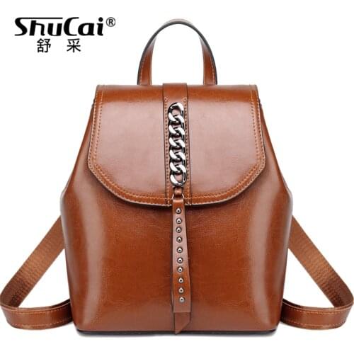 Women backpack school bags for teenager girls leather vintage school backpack large capacity mochila shoulder bags 2020