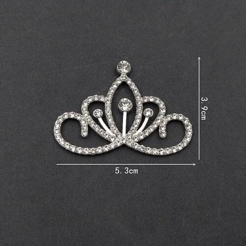10 PCS 53x39mm Metal Alloy Crystal Rhinestone Imitation Pearl Crown DIY Hair Accessories For Jewelry Making